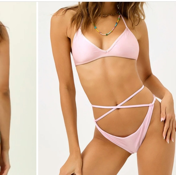 Frankie's bikinis Syd Satin Wrap Bikini Bottom size m nwt